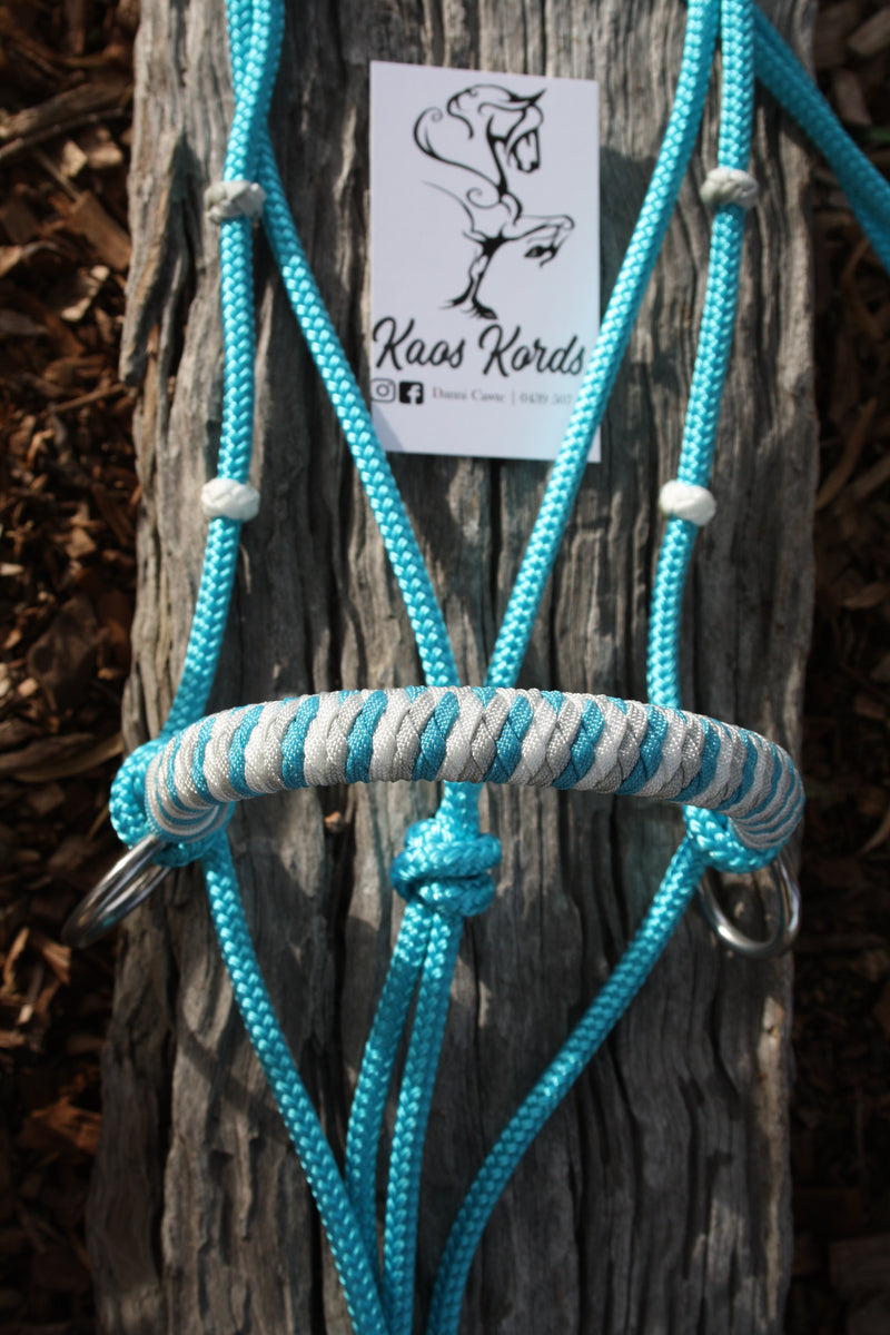 Side Pull/Riding Halter With Round Braid With or Without Chinstrap