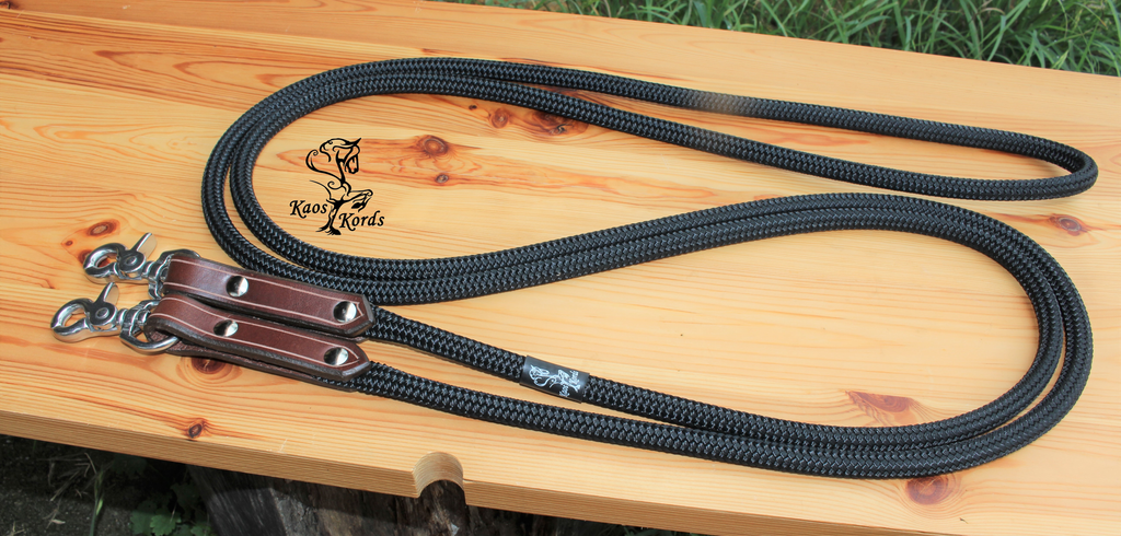rope reins with leather and clip