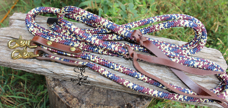 rope and leather split reins