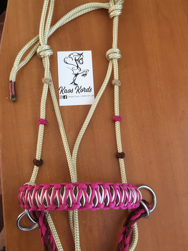Side Pull/Riding Halter With Stitched Solomon Braid