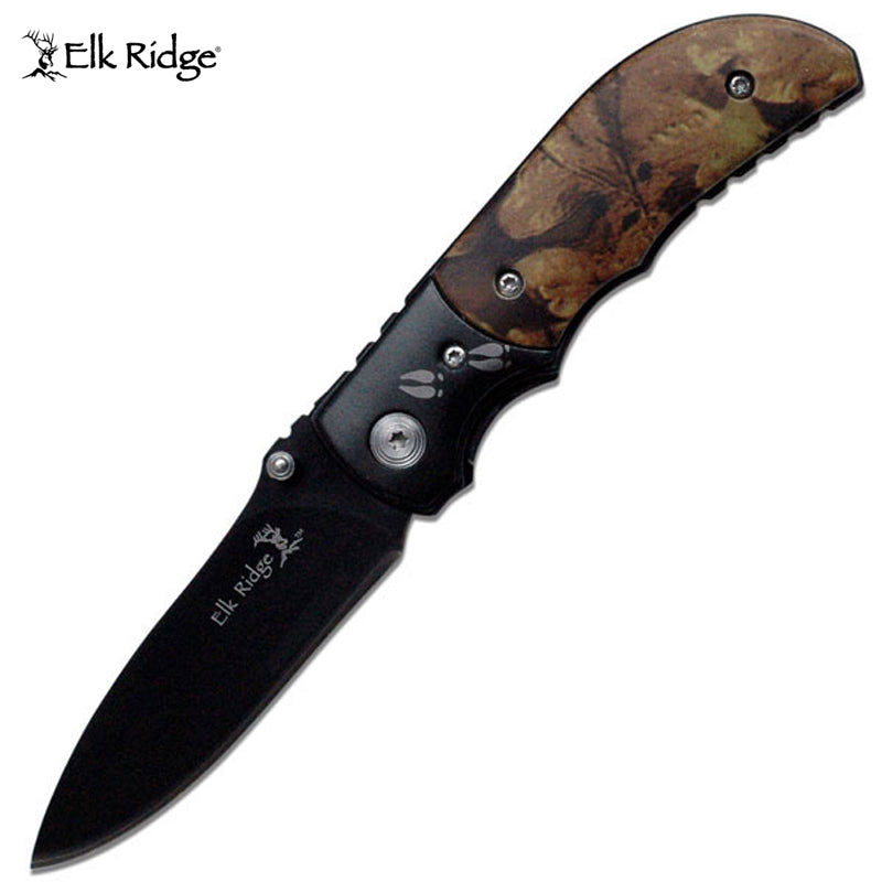 Elk Ridge Camo Deer Print Pocket Knife With Clip