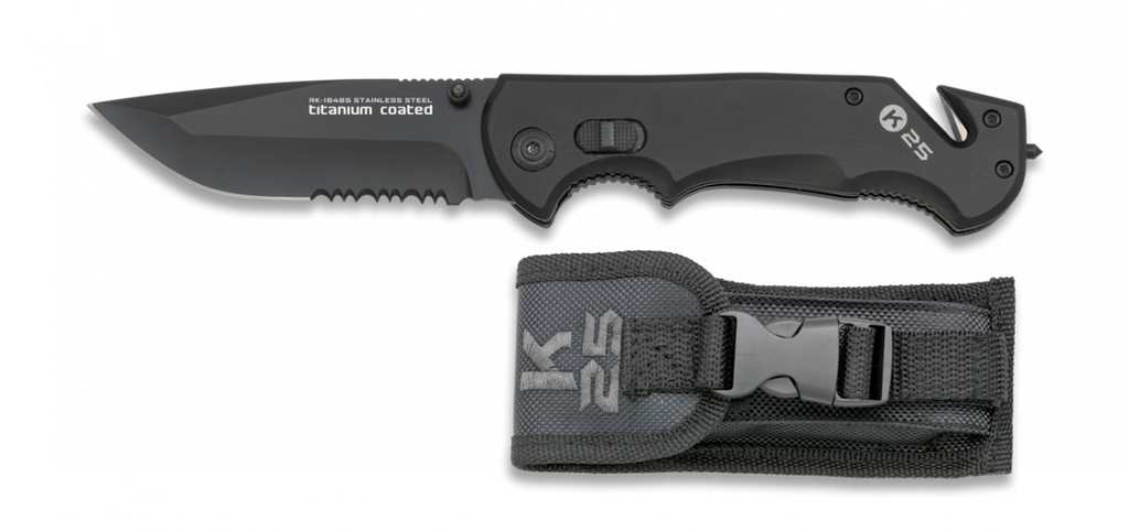 K25 Black Rescue Folding Knife