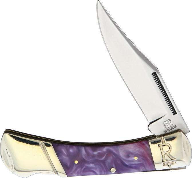Rough Rider Purple Swirl Lockback Folding Knife