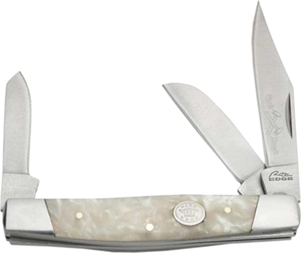 Rite Edge 3 Blade Large Stockman’s Knife White