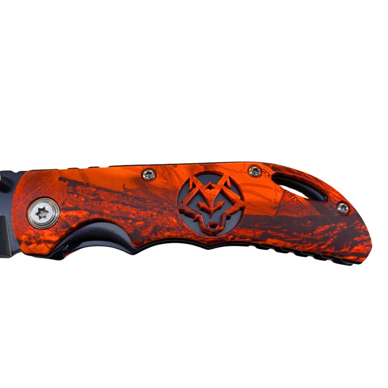 Wolf Creek Hi Vis Orange Camo Pocket Knife