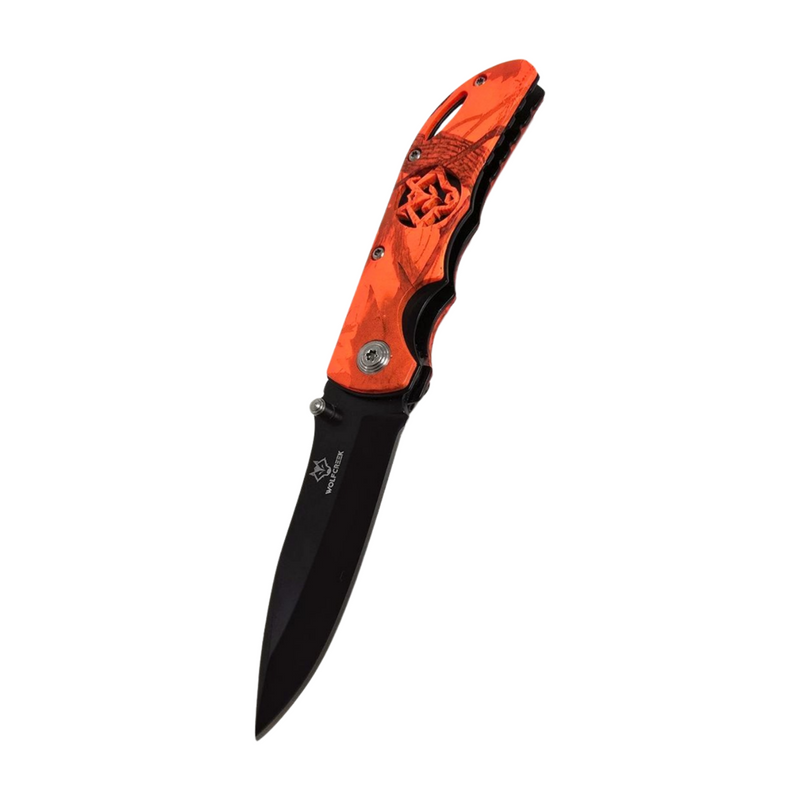 Wolf Creek Hi Vis Orange Camo Pocket Knife