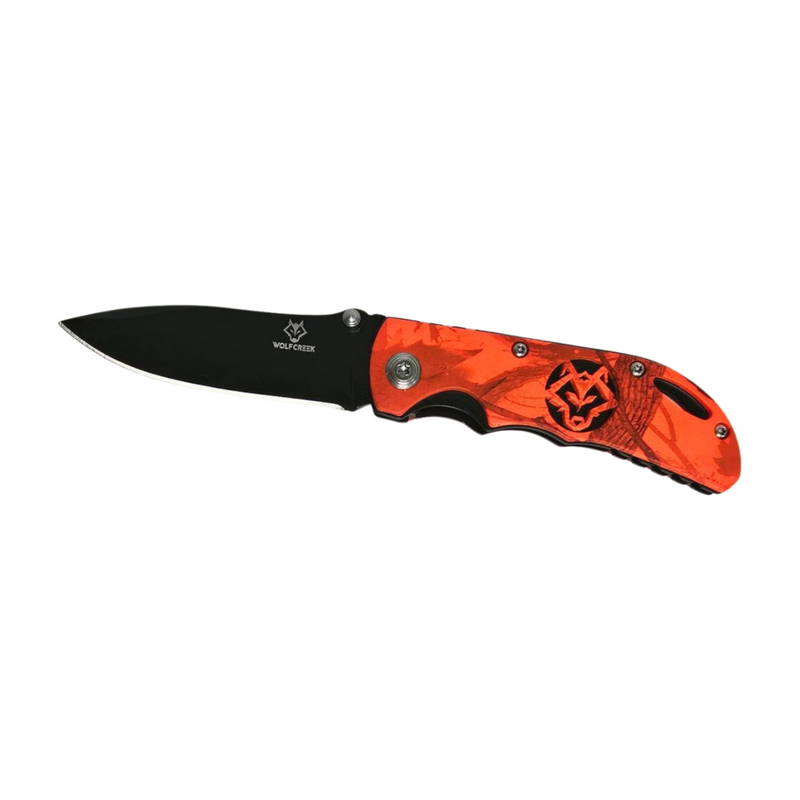 Wolf Creek Hi Vis Orange Camo Pocket Knife