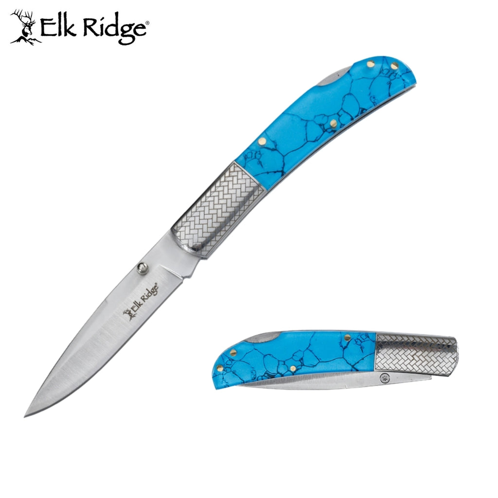 Elk ridge blue folding knife