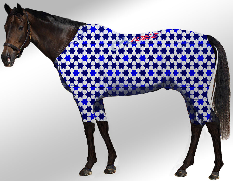 Hidez Active Suit stars white blue navy