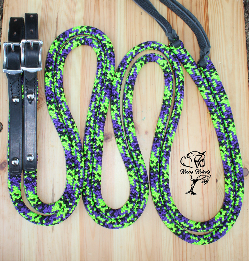 Split Reins With Buckle Ends Round 12mm Rope