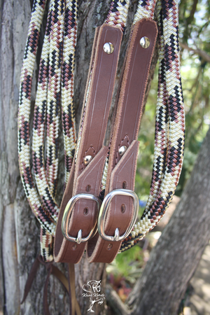 Split Reins With Buckle Ends Round 12mm Rope