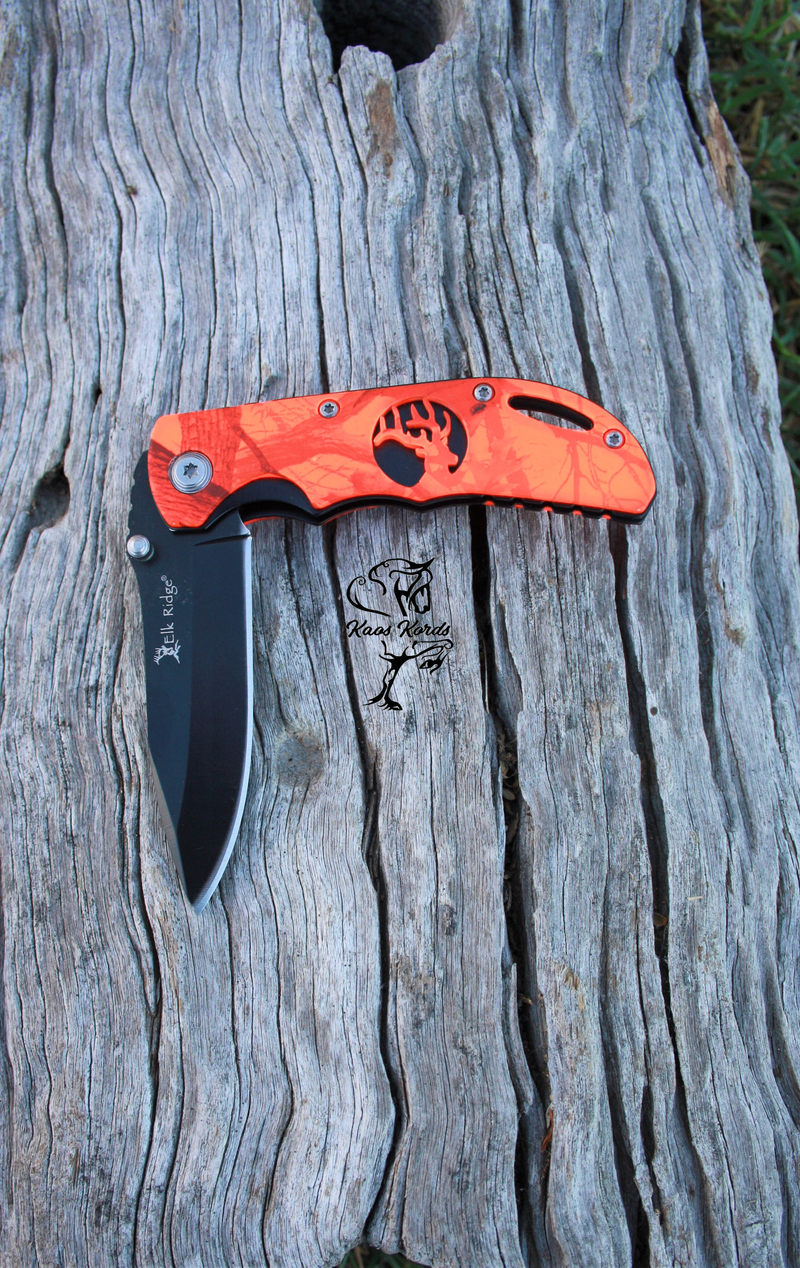Elk ridge orange camo knife