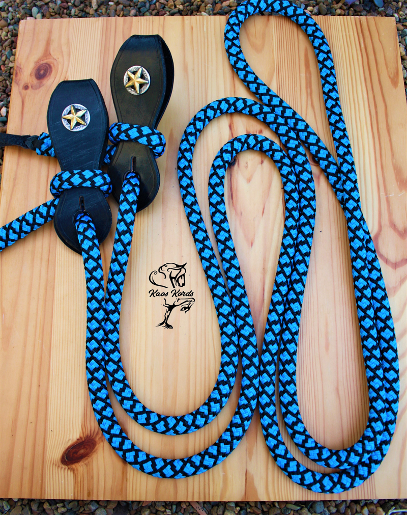 rope reins with leather slobber straps