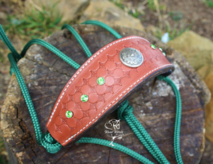 Leather Noseband Bronc Style Halter With Concho and Stones