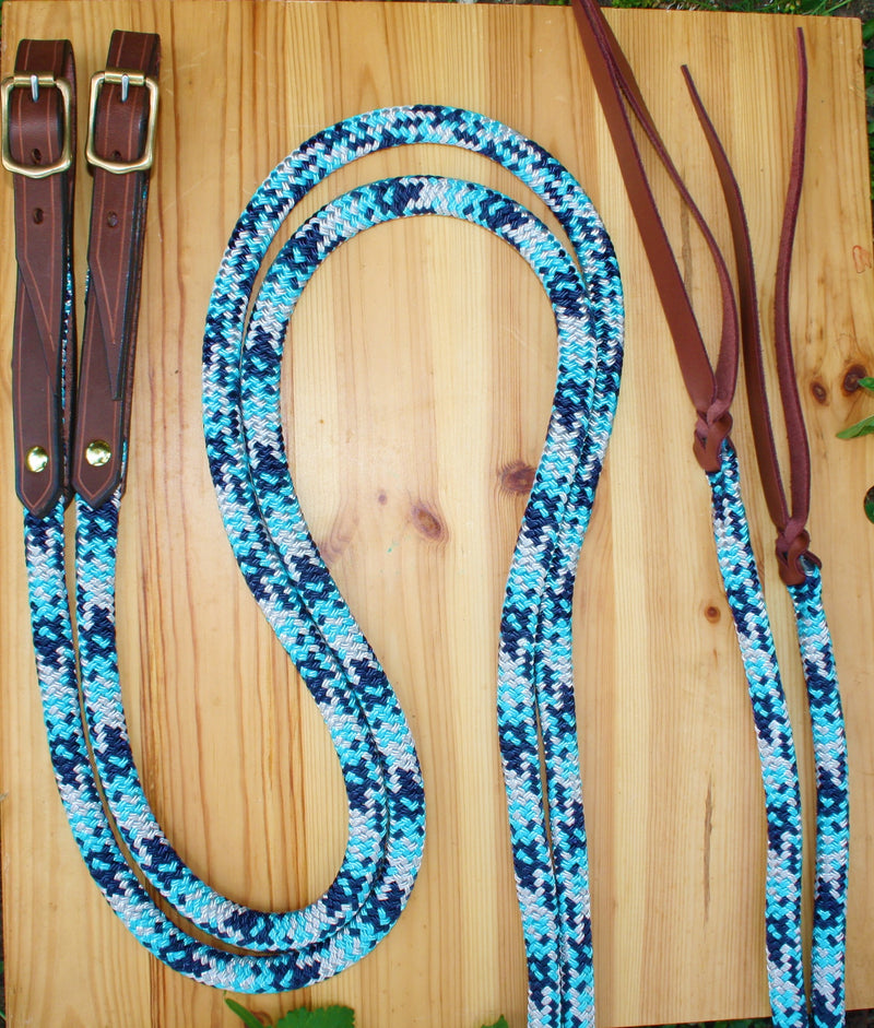 rope split reins leather end