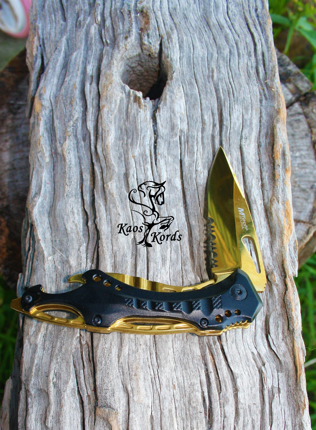 mtech gold folding knife