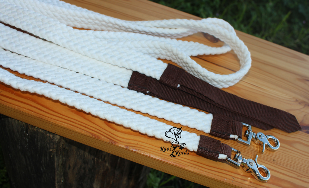 flat braid cotton split reins