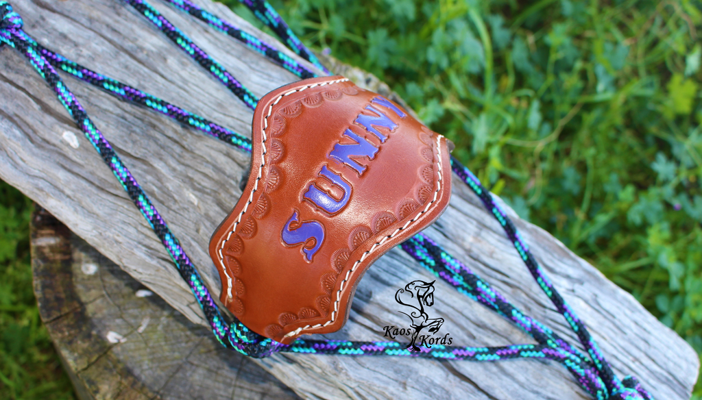 custom leather name noseband halter