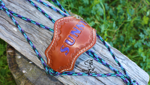 custom leather name noseband halter