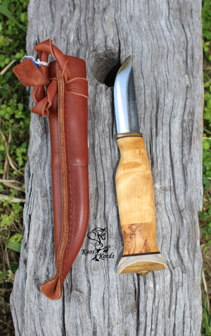 wood jewel fixed blade knife