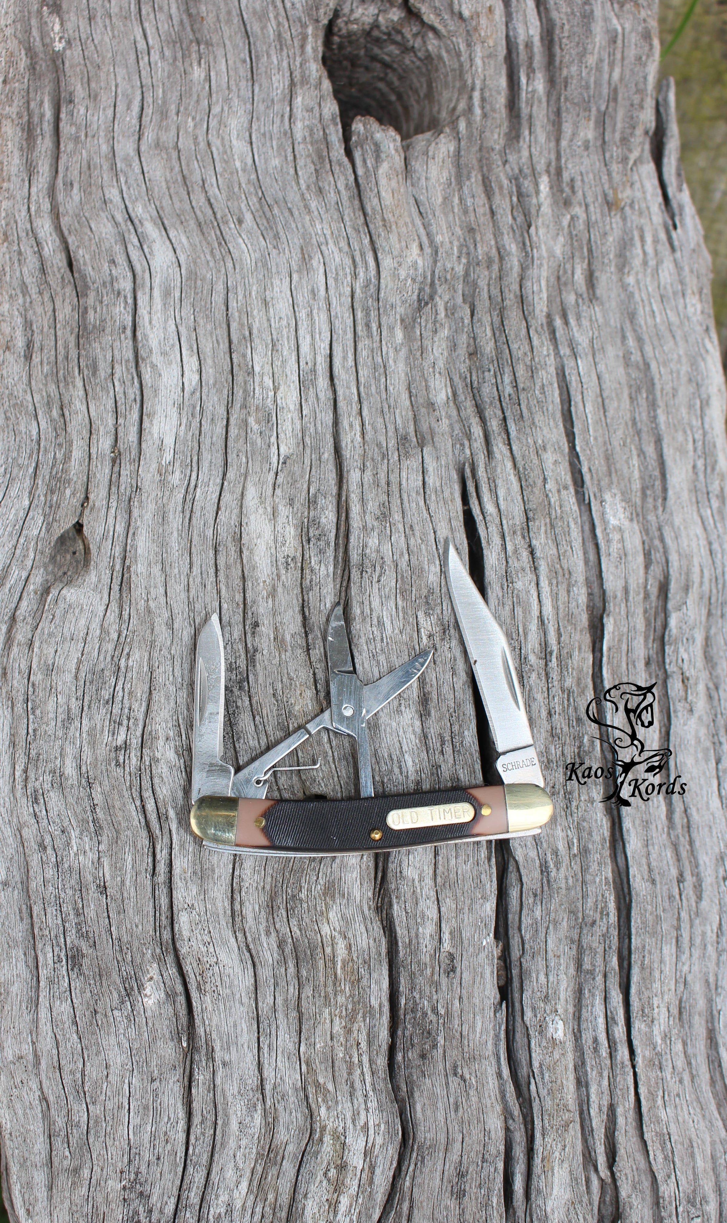 Old Timer 2 Blade Pocket Knife with Scissors 106OT