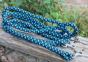 joined rope reins with scissor snaps