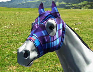 Hidez Compression Hood with ears purple tartan