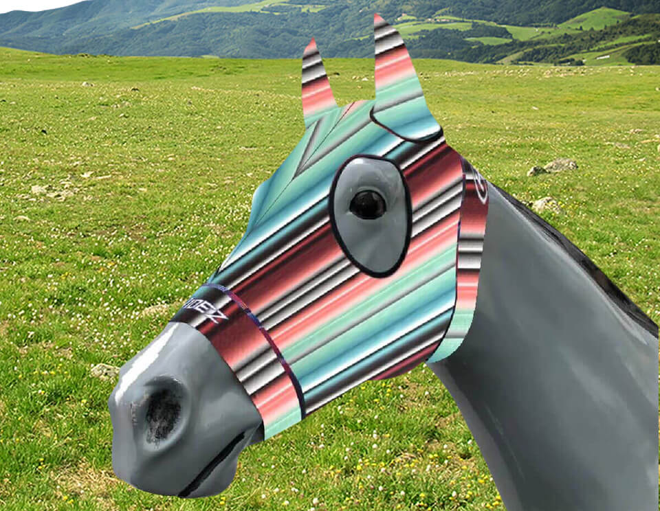 Hidez Compression Hood with ears serape pastel