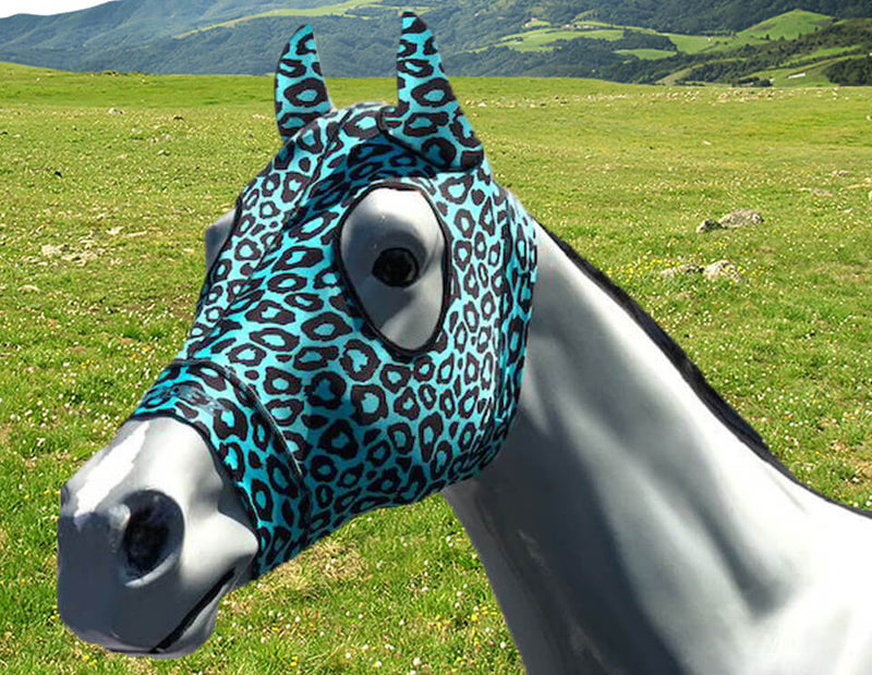 Hidez Compression Hood with ears turquoise cheetah