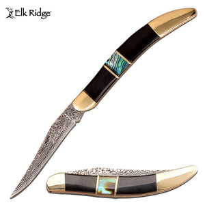 Elk Ridge Abalone Shell Damascas Blade  Knife
