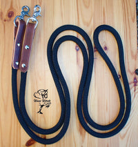 Joined Reins With Leather and Trigger Snap Ends- Round