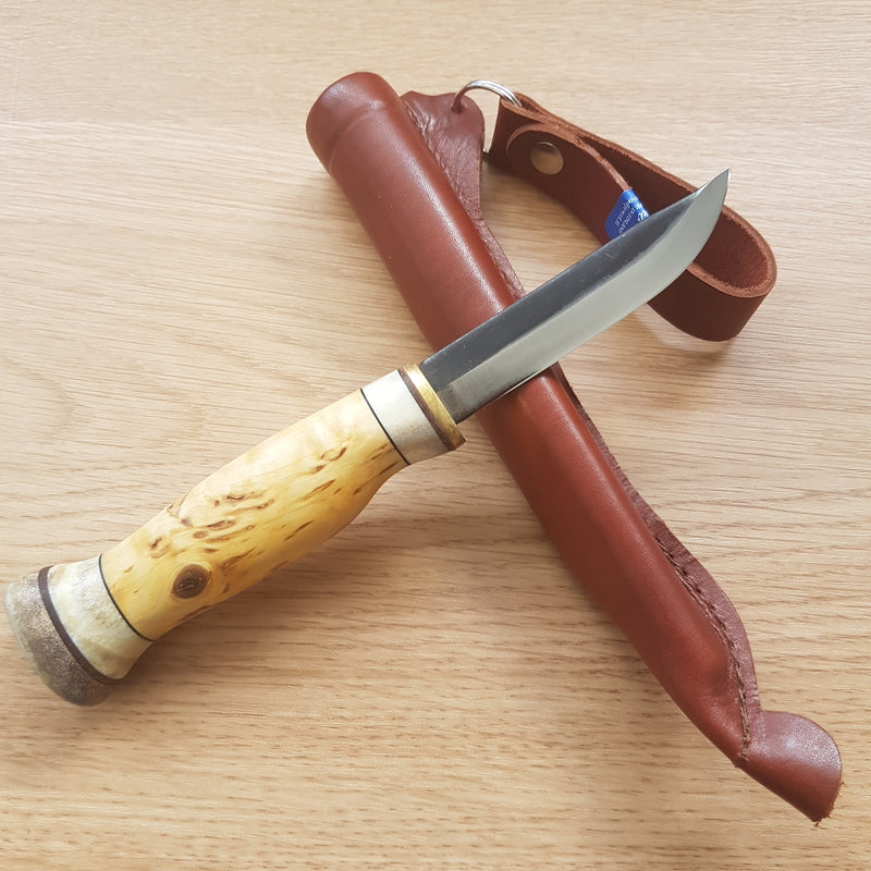 wood jewel fixed blade knife