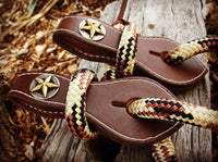 Split Reins With Star Concho Leather Slobber Straps