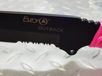 Fury Outback Pink Chord Wrapped Knife