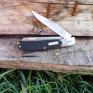 pocket knife with pick and tweezers