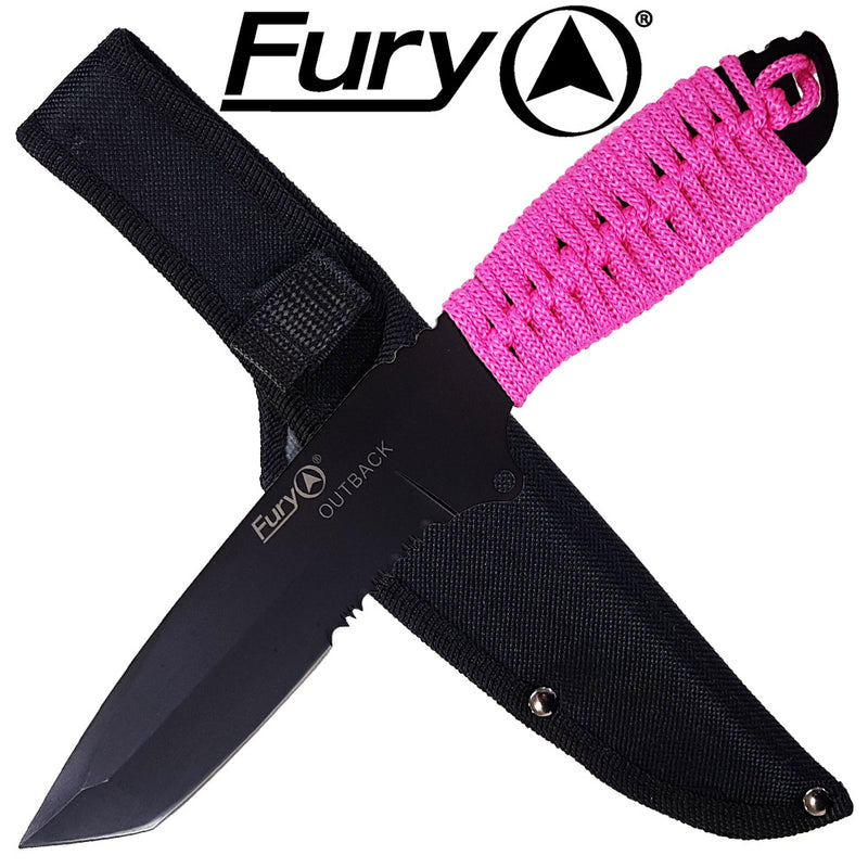 Fury Outback Pink Chord Wrapped Knife