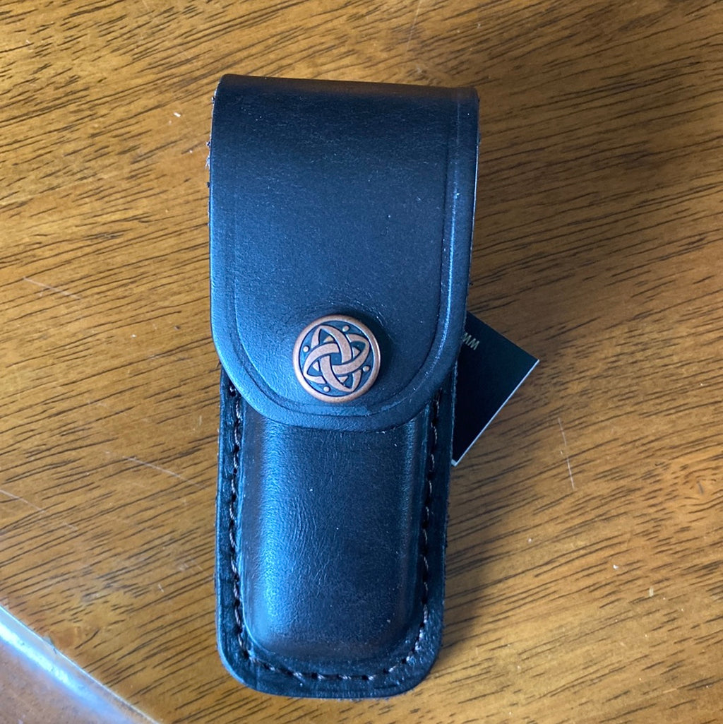 Small Leather Knife Pouch Vertical 110mm Celtic Clip