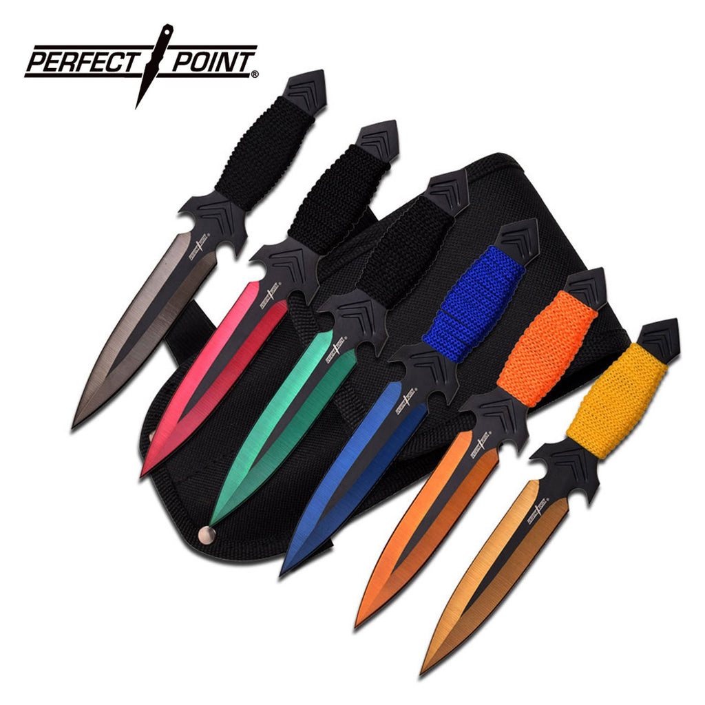 Perfect Point Multi Coloured Throwing Knives